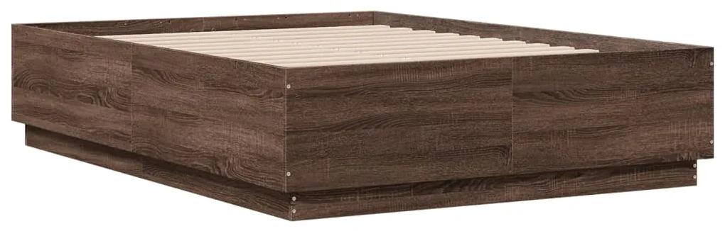 3209750 vidaXL Cadru de pat, stejar maro, 120x190 cm, lemn prelucrat