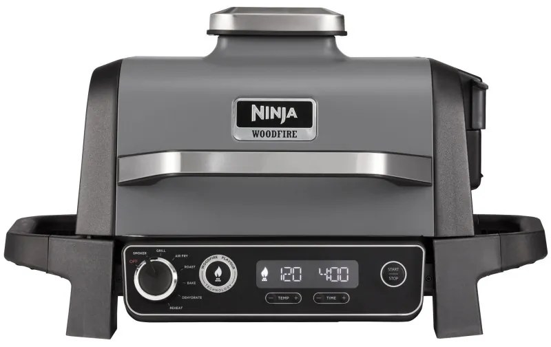 Gratar electric Ninja OG701EU, 2400W, Pana la 260C, Acoperire interna amina ceramica, Woodfire, Gri