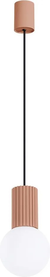 Lustră maro deschis cu abajur din sticlă ø 12 cm Orbital – Sollux