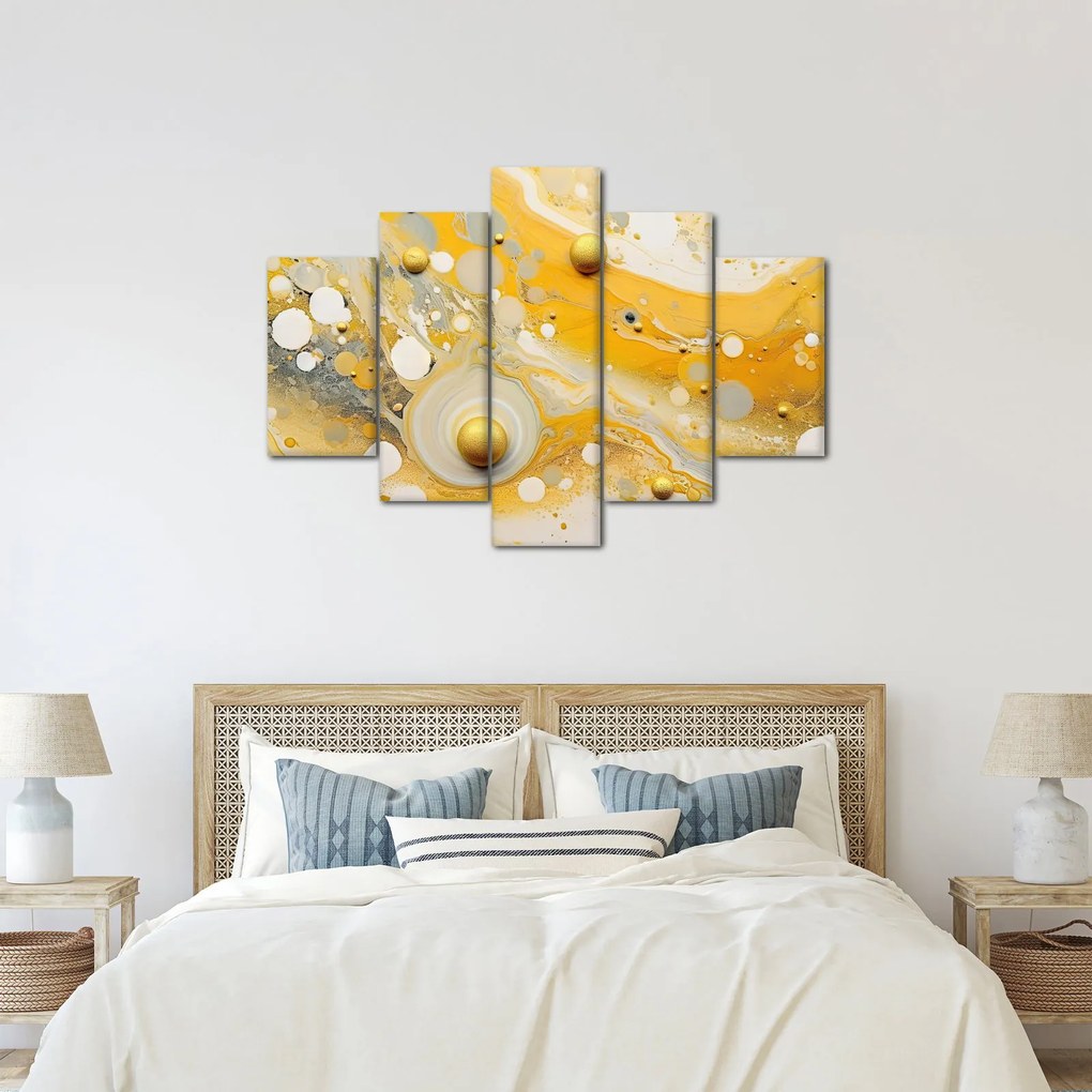 Tablou - fundal abstract cu decor de aur (150x105 cm)