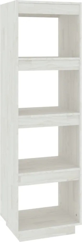 vidaXL Bibliotecă/Separator cameră, alb, 40x35x135 cm, lemn masiv pin