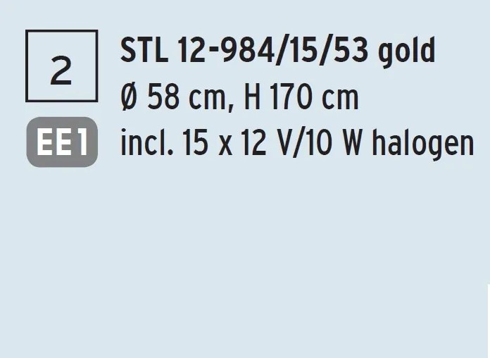 Lampadar cristal Swarovski Spectra design modern de lux GALAXY 15L auriu