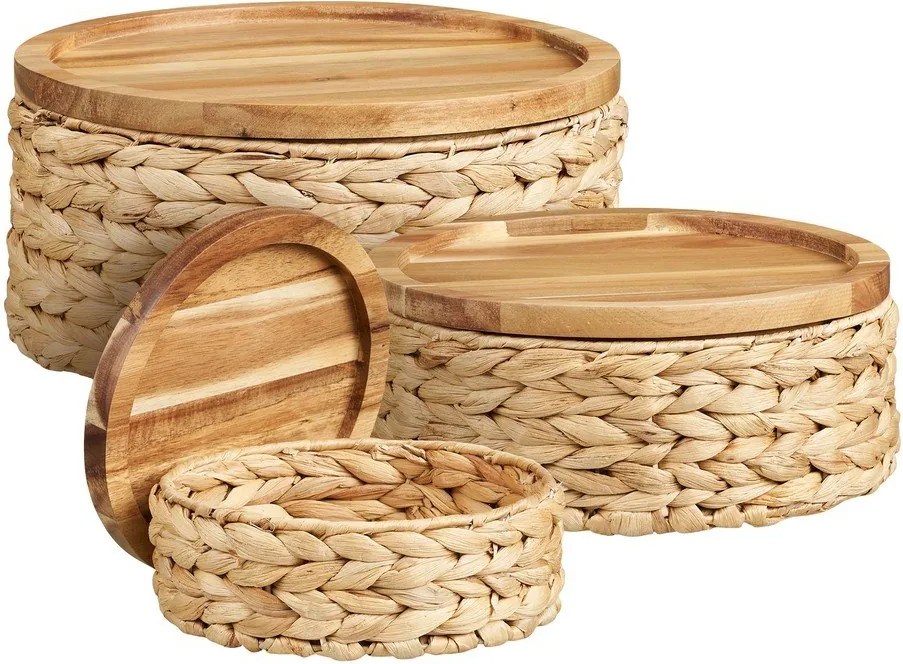 Coșuri de depozitare 3 buc. din zambilă de apă ø 30x15 cm Botofte – House Nordic