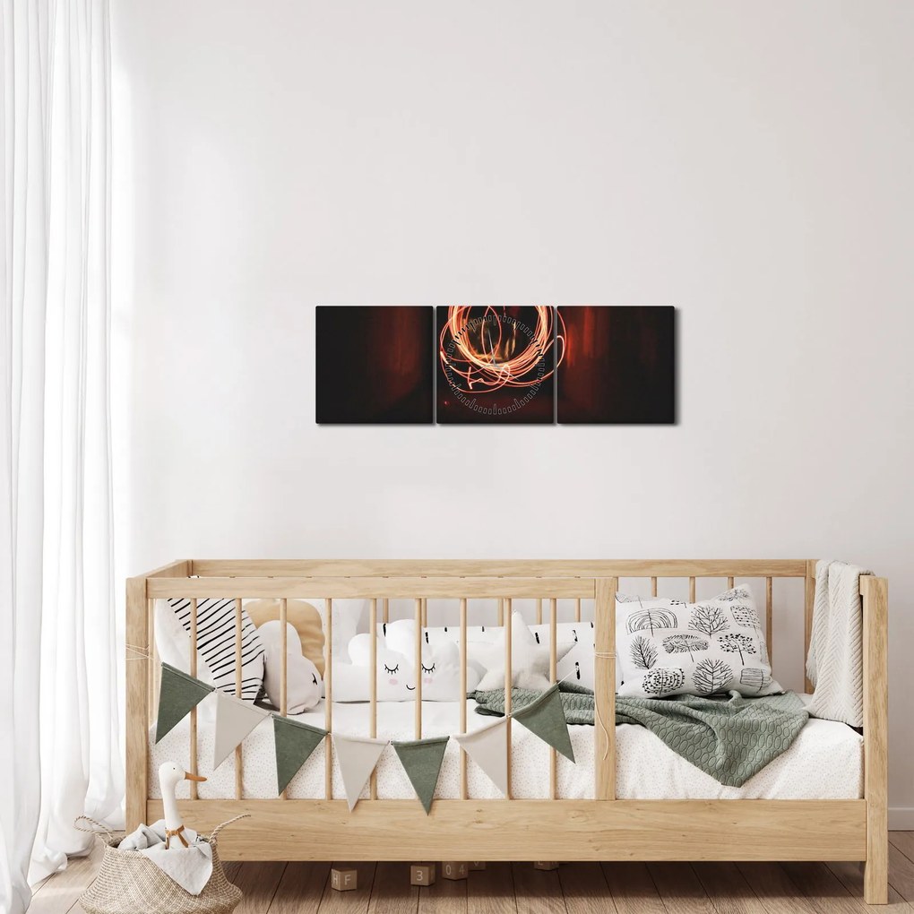 Tablou - linii în tunel (cu ceas) (90x30 cm)