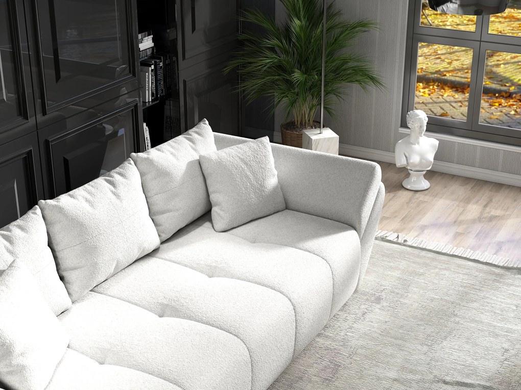 Canapea extensibilă dumonde cu ladă de depozitare si sezut confortabil din spuma high-density, Berlin Euphoria Ivory 250x100 cm