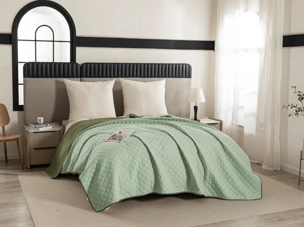 Cuvertura de pat MICROVELLE, verde Dimensiune: 170 x 210 cm