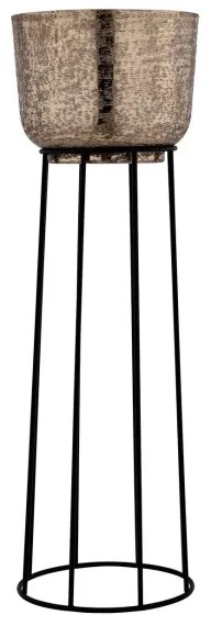 SET 3x ghiveci de flori metalic Eglo 428095 OKAYAMA negru/auriu