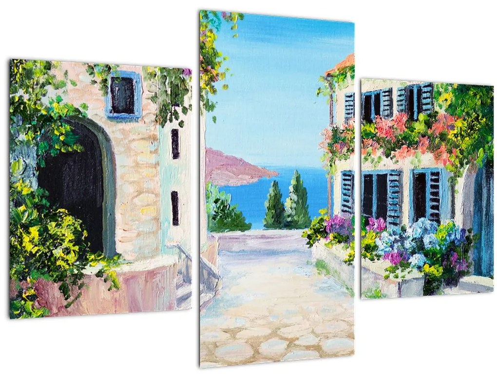 Tablou - Alee grecească, pictură în ulei (90x60 cm)