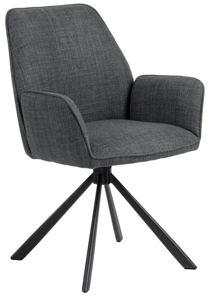 Set de scaune de sufragerie gri închis cu cotiere 2 buc. tapițat Glenda – Actona