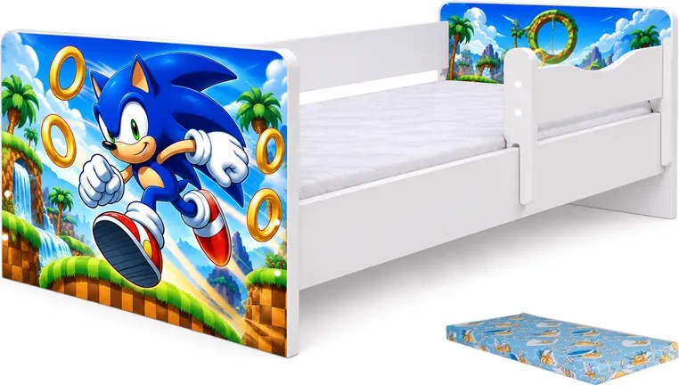 Pat junior Sonic 2 cu saltea inclusa
