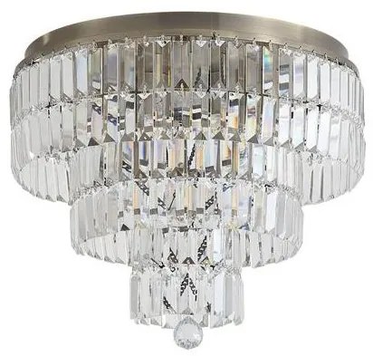 Lustra baie metal alama antic, cristal transparent Empire 6L, IP44