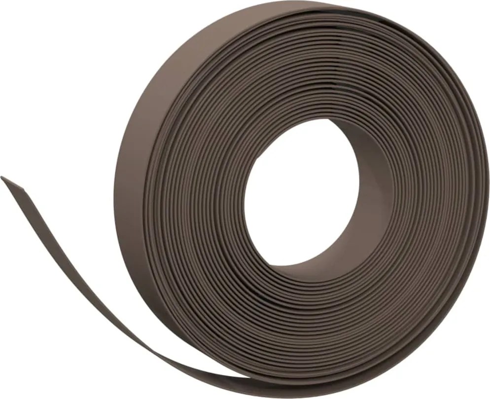 vidaXL Bordură de grădină, maro, 10 m 10 cm, polietilenă