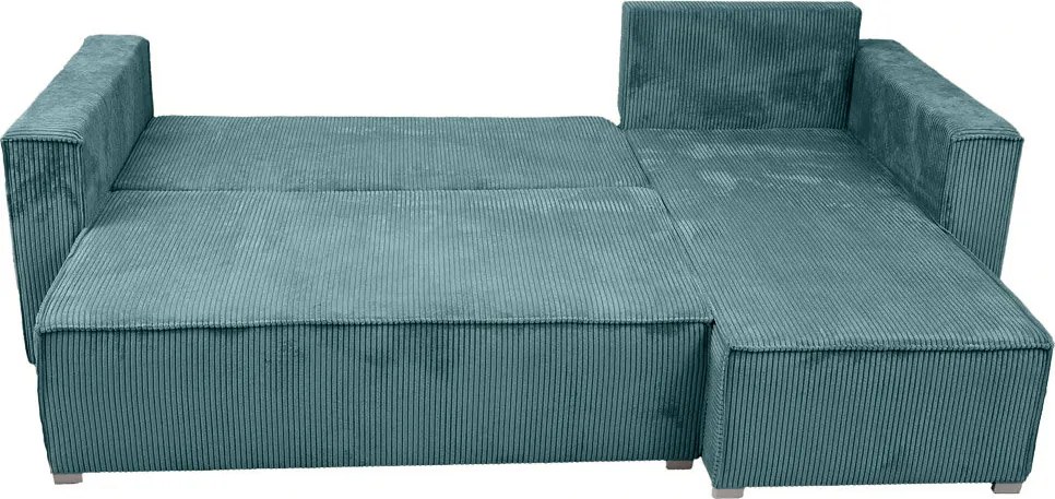 Canapea colt extensibila SMART COSARO petrol, cu colt bilateral + 2 perne CADOU