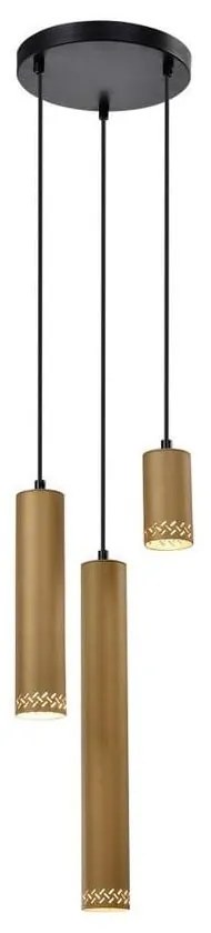 Lustră negru/auriu cu abajur din metal Tubo – Candellux Lighting