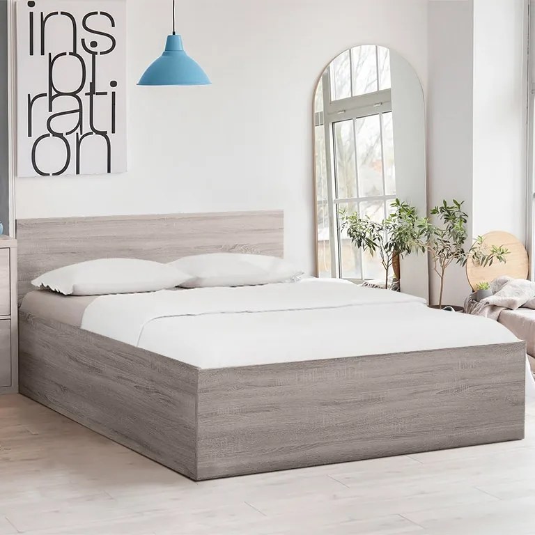 Pat de o persoana stejar trufat, SOFIA 90 x 200 cm Saltele: fără saltea, Lamele de pat: Cu lamele curbate