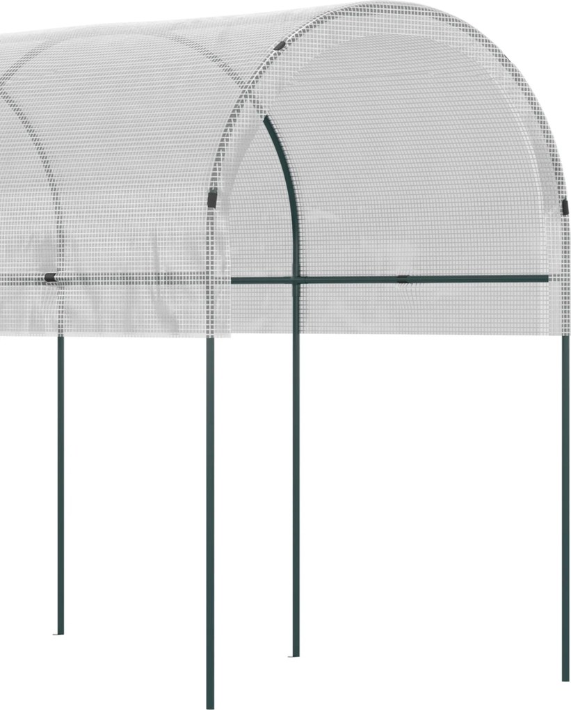 Outsunny Seră de grădină seră pentru roșii 4 x 1,20 x 1,70 m 5 arcade din oțel, pânză din PE | Aosom Romania