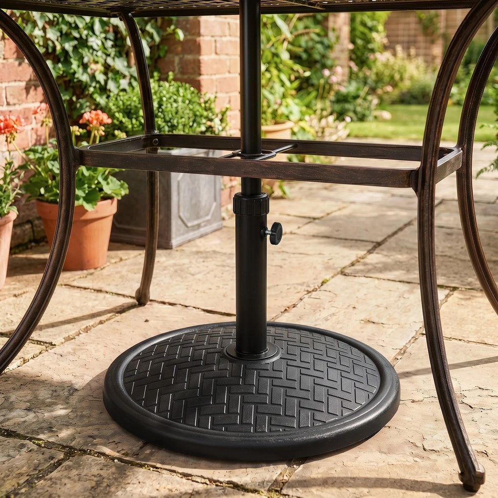 Outsunny Bază pentru Umbrelă cu Buton Reglabil, Ø46x34 cm, Negru | Aosom Romania