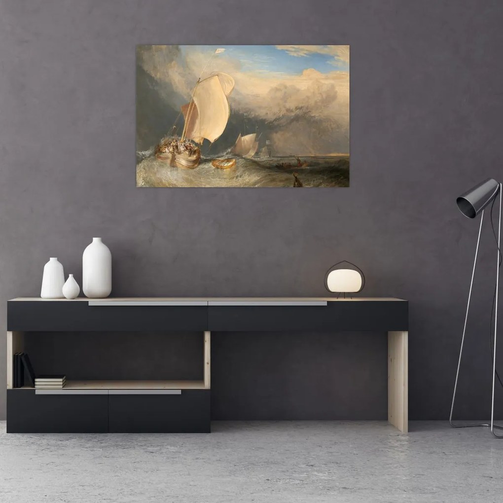 Tablou - William Turner, Fishing Boats with Hucksters Bargaining for Fish, reproducere (90x60 cm)