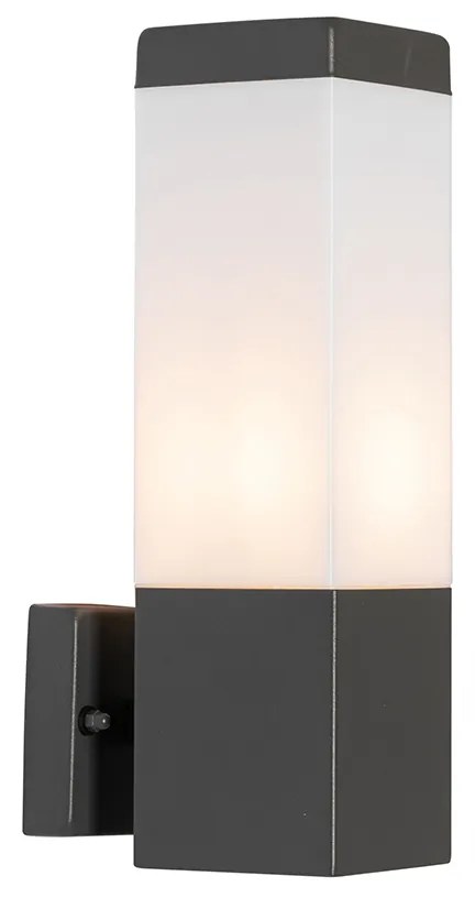 Lampă de perete exterioară modernă gri închis cu opal - Malios