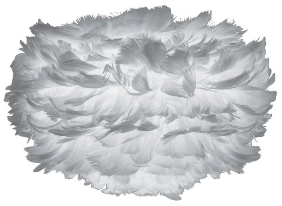 Abajur modern cu pene de gasca EOS gri deschis, 35cm