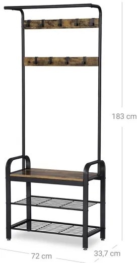 Cuier de podea NAVOR, maro/negru