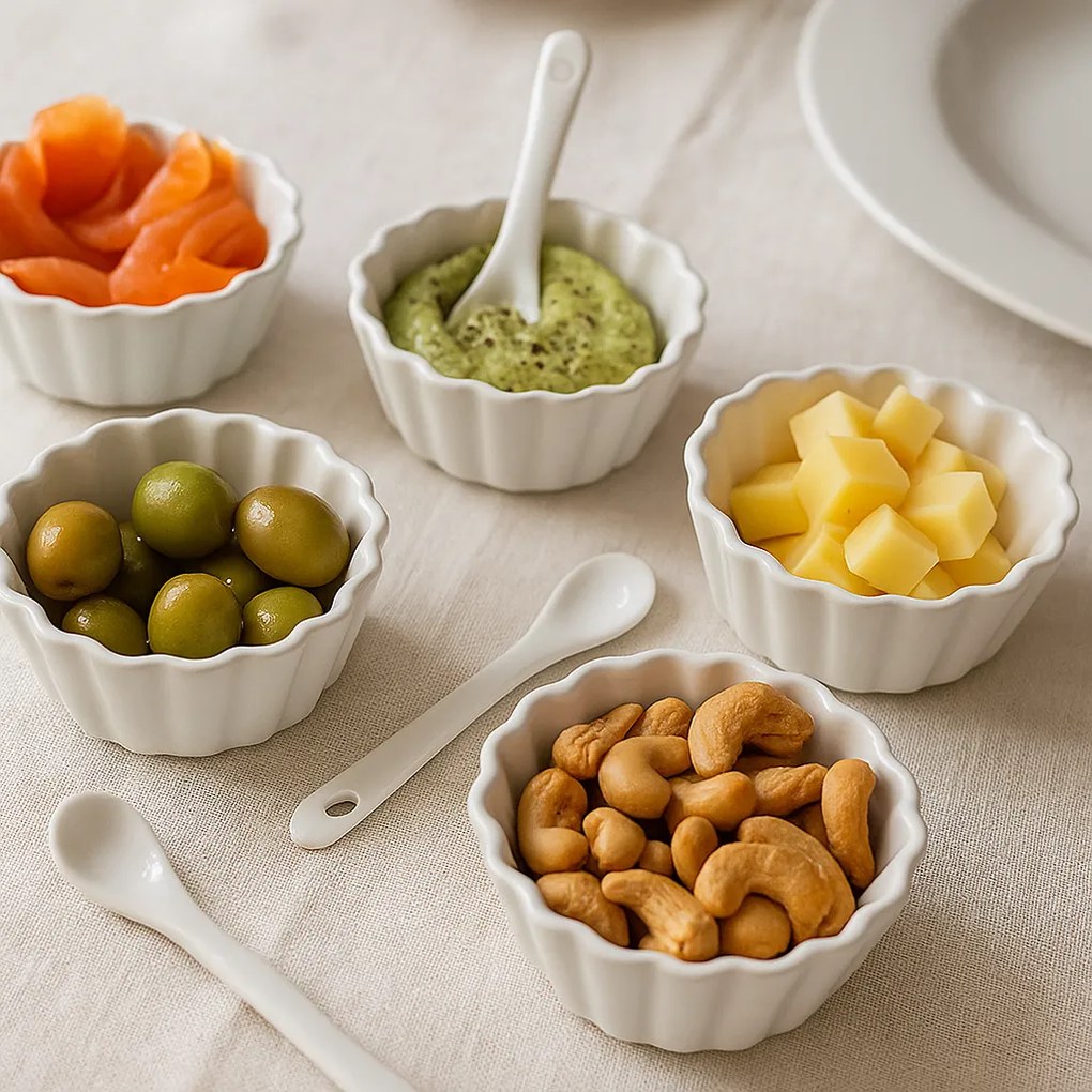 Set de boluri de servit cu lingurițe EH Vlnovkarotunde, 12 buc.