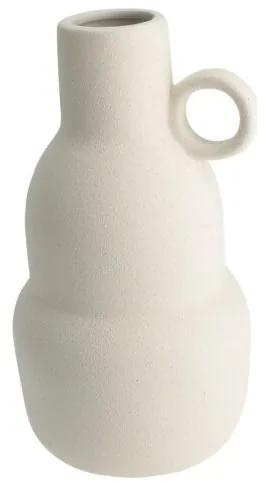 Vaza Tall Archaic din ceramica, alb, 12x20 cm
