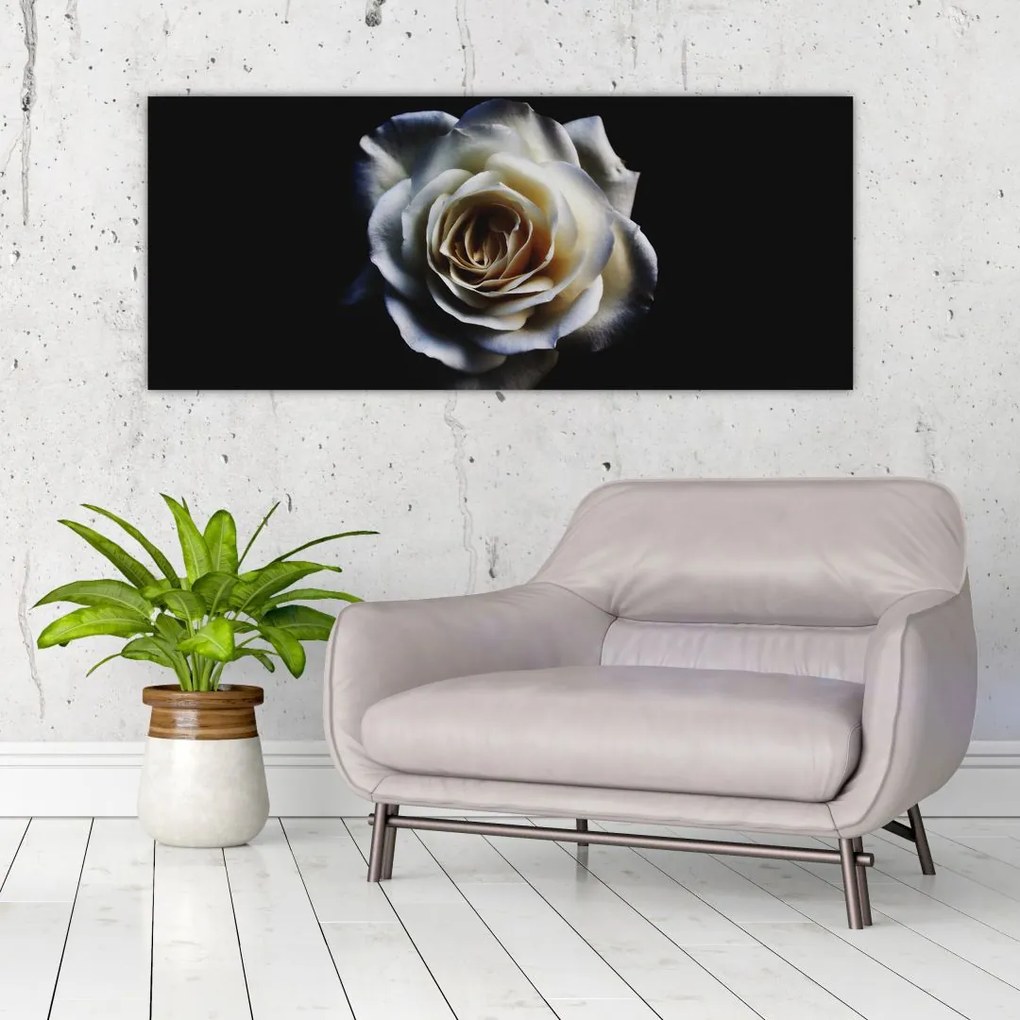 Tablou cu trandafir alb (120x50 cm)