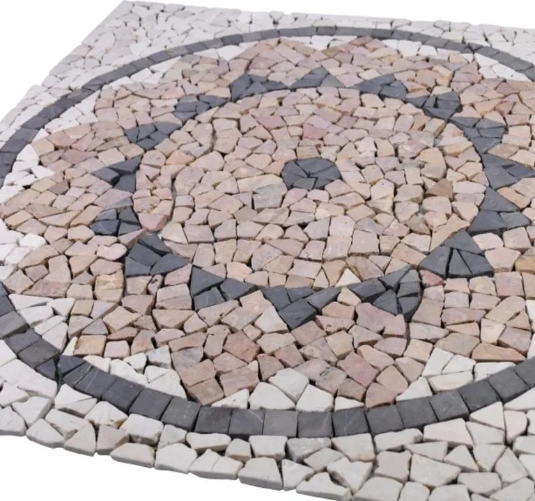 Mozaic din marmură, model soare, 90 x 90 cm