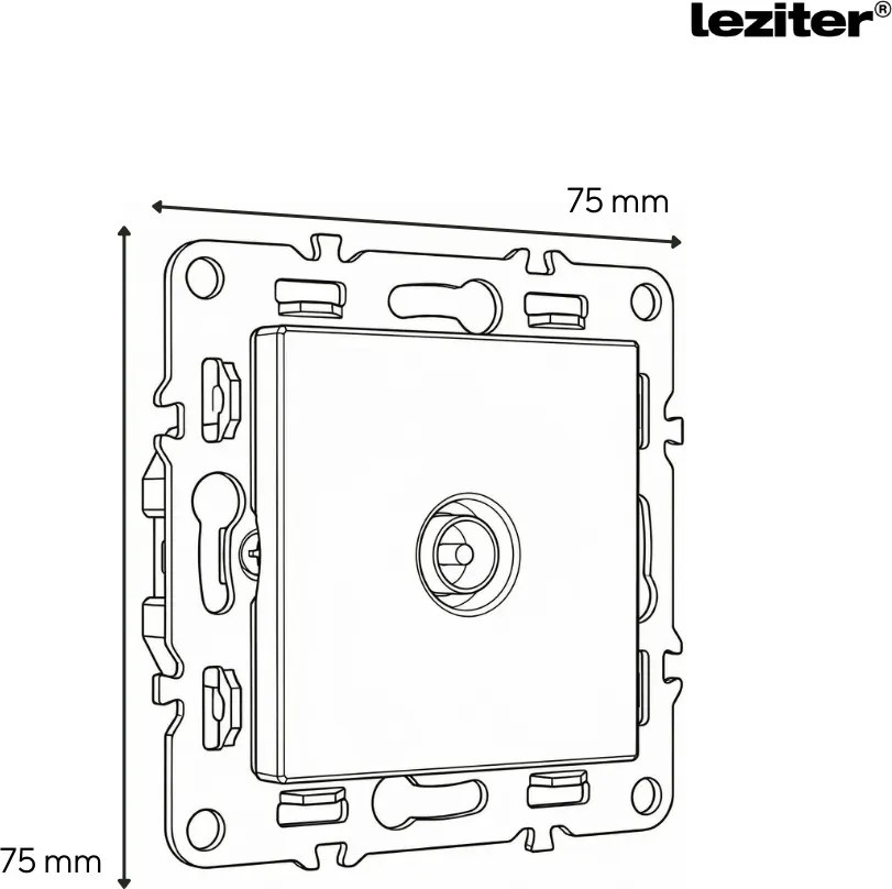 Priză Nova III cu două prize împământate, cu priză TV și cadru gri