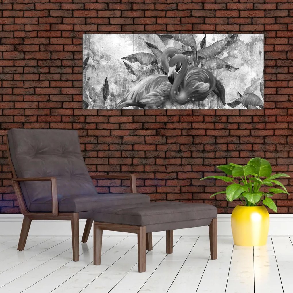 Tablou - Graffiti cu flamingo (120x50 cm)