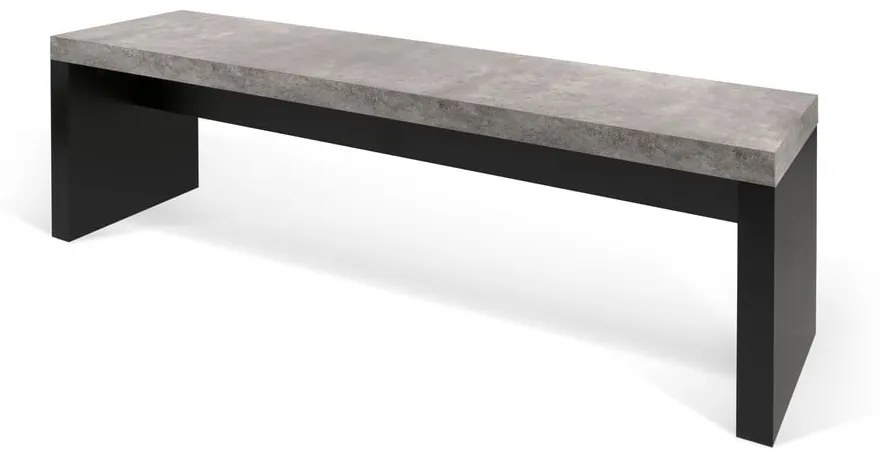 Bancă în decor de beton TemaHome Detroit, 140 x 43 cm, negru - gri