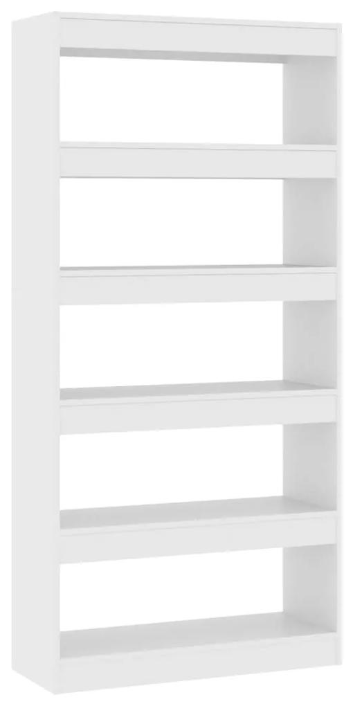 811718 vidaXL Bibliotecă/Separator cameră, alb, 80x30x166 cm, PAL