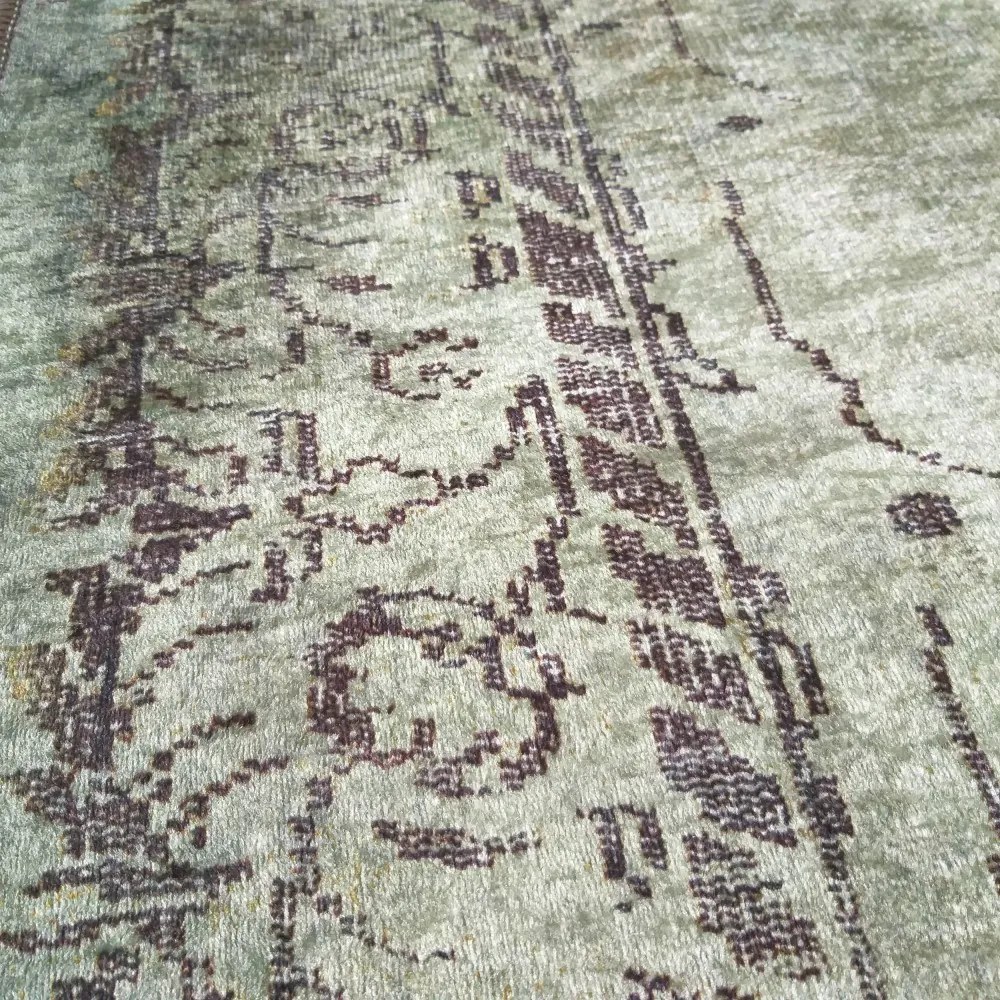 Covor verde olive cu model oriental Lăţime: 80 cm | Lungime: 150 cm