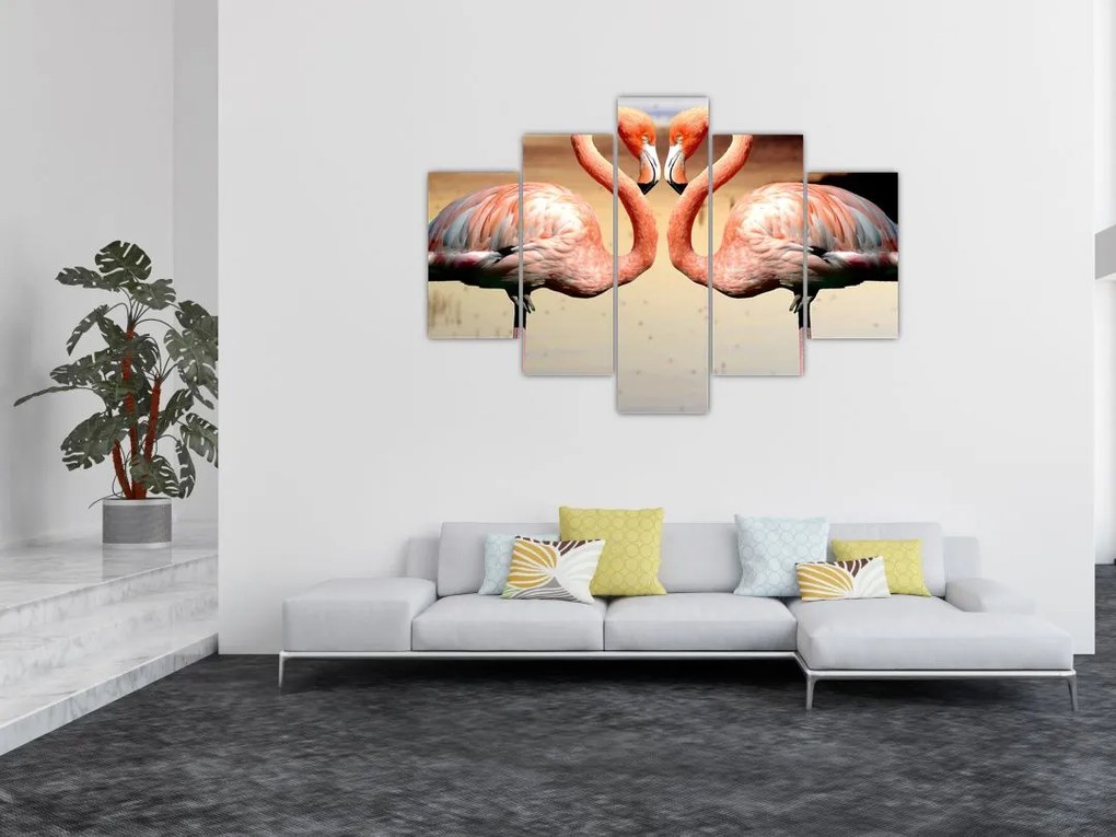 Tablou - doi flamemgo (150x105 cm)