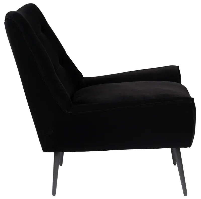Fotoliu catifea neagra Lounge Chair Glodis Nero
