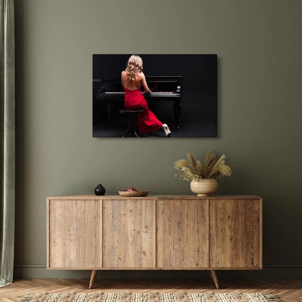 Tablou - Femeia cântând la pian (90x60 cm)