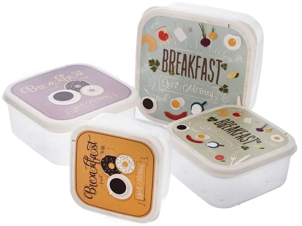 Orion Set de 4 cutii pentru gustări Breakfast