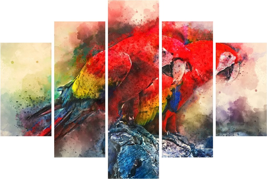Tablou - Papagali roșii ara (150x105 cm)