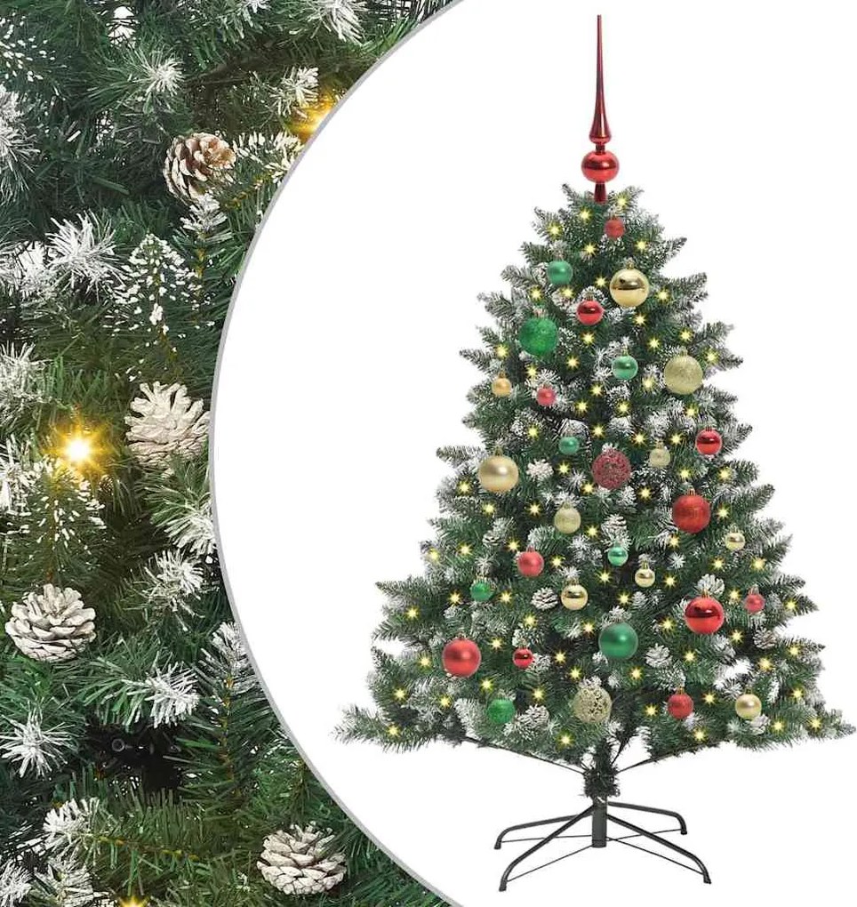 vidaXL Brad de Crăciun artificial Verde 120 cm PVC și Plastic și Oțel