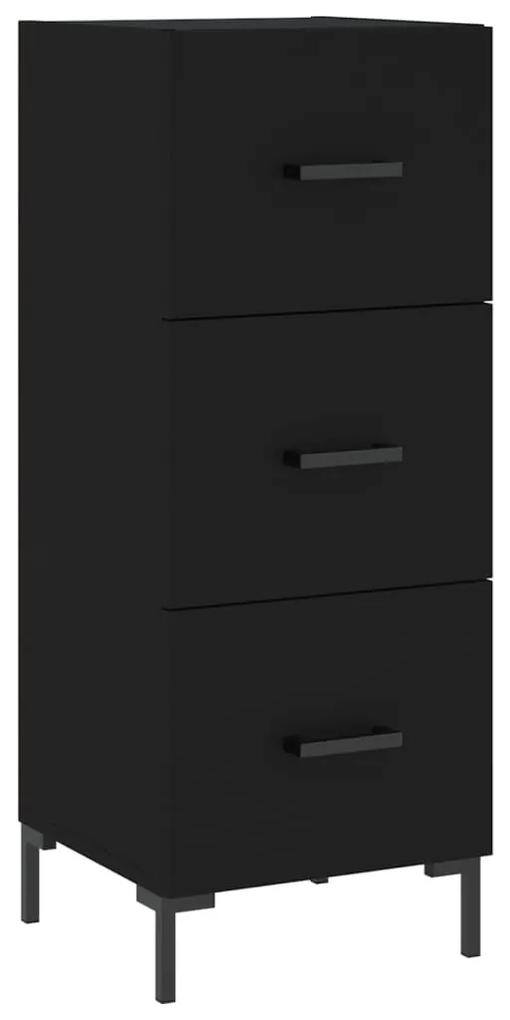 828605 vidaXL Servantă, negru, 34,5x34x90 cm, lemn compozit