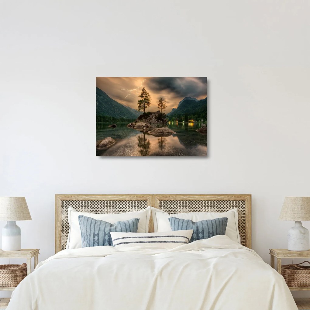 Tablou pe sticlă frumos cu peisaj (70x50 cm)