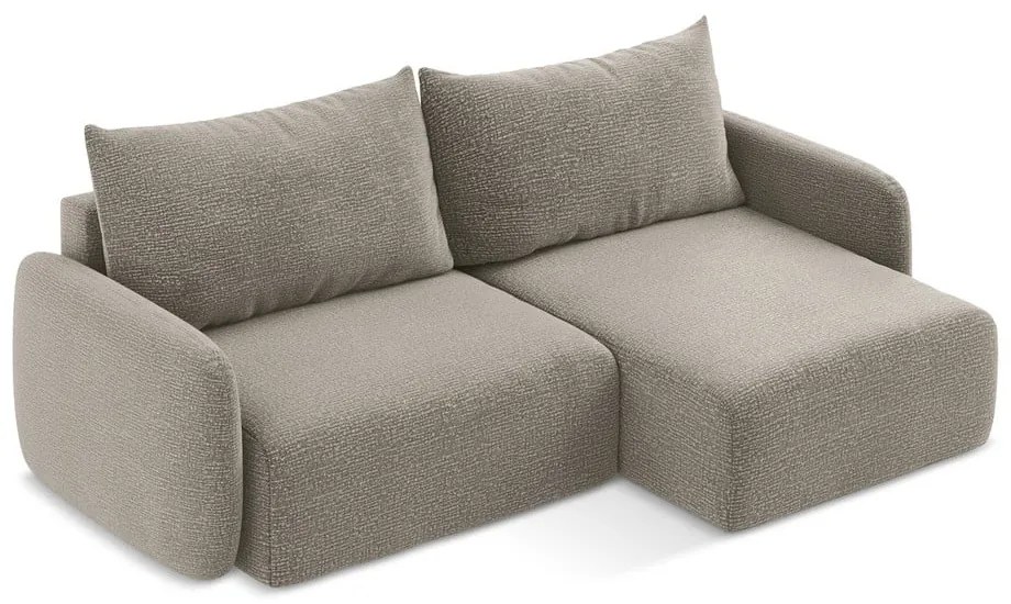 Colțar bej extensibil/cu spațiu de depozitare (cu colț pe partea dreaptă) Kalena – Makamii