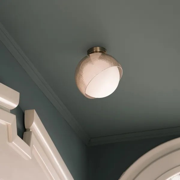 Ideal Lux - Plafonieră BLOOM, 1xE27/42W/230V, Ø 30 cm, auriu/bej fumuriu