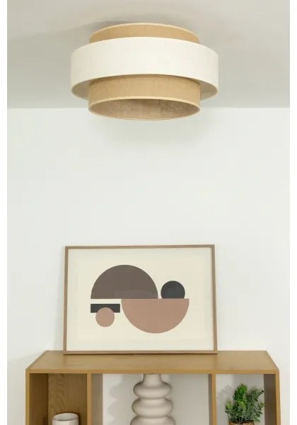 Plafonieră BOHO 1xE27/60W/230V Ø 40 cm, crem/iută