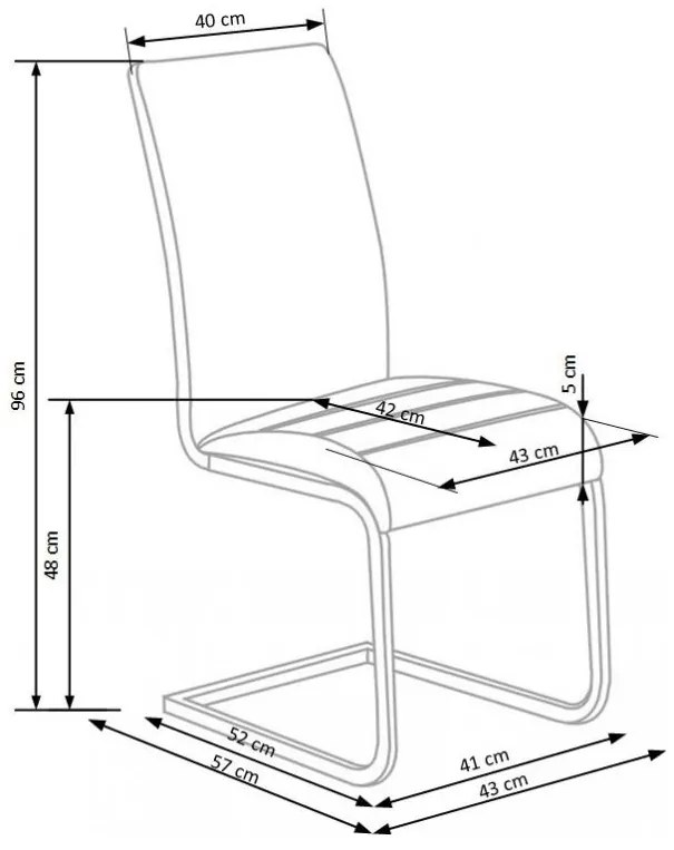 Scaun de bucaterie Amelia, alb/argintiu