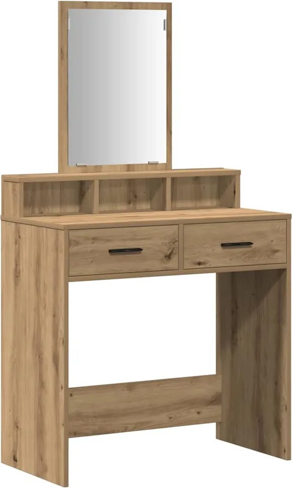 vidaXL Masă de Machiaj Stejar Artizanal 79 x 41 x 140 cm Lemn compozit