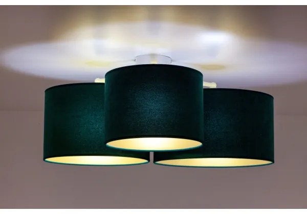 Duolla - Plafonieră ROLLER TRIO 3xE27/60W/230V verde/auriu