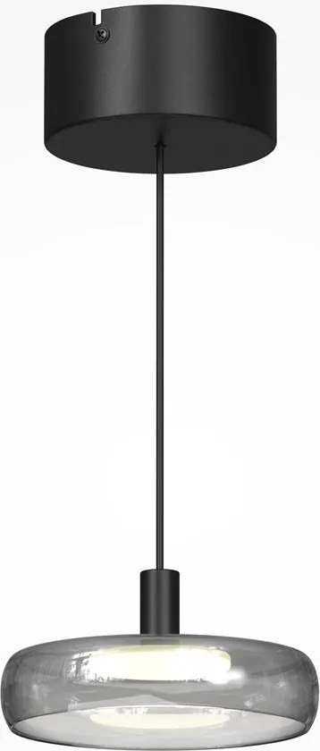 Lustra LED suspendata Float sticla fumurie