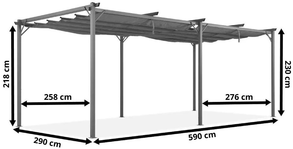 Alb La Palma 3x6m Garden Point pergolă terasă